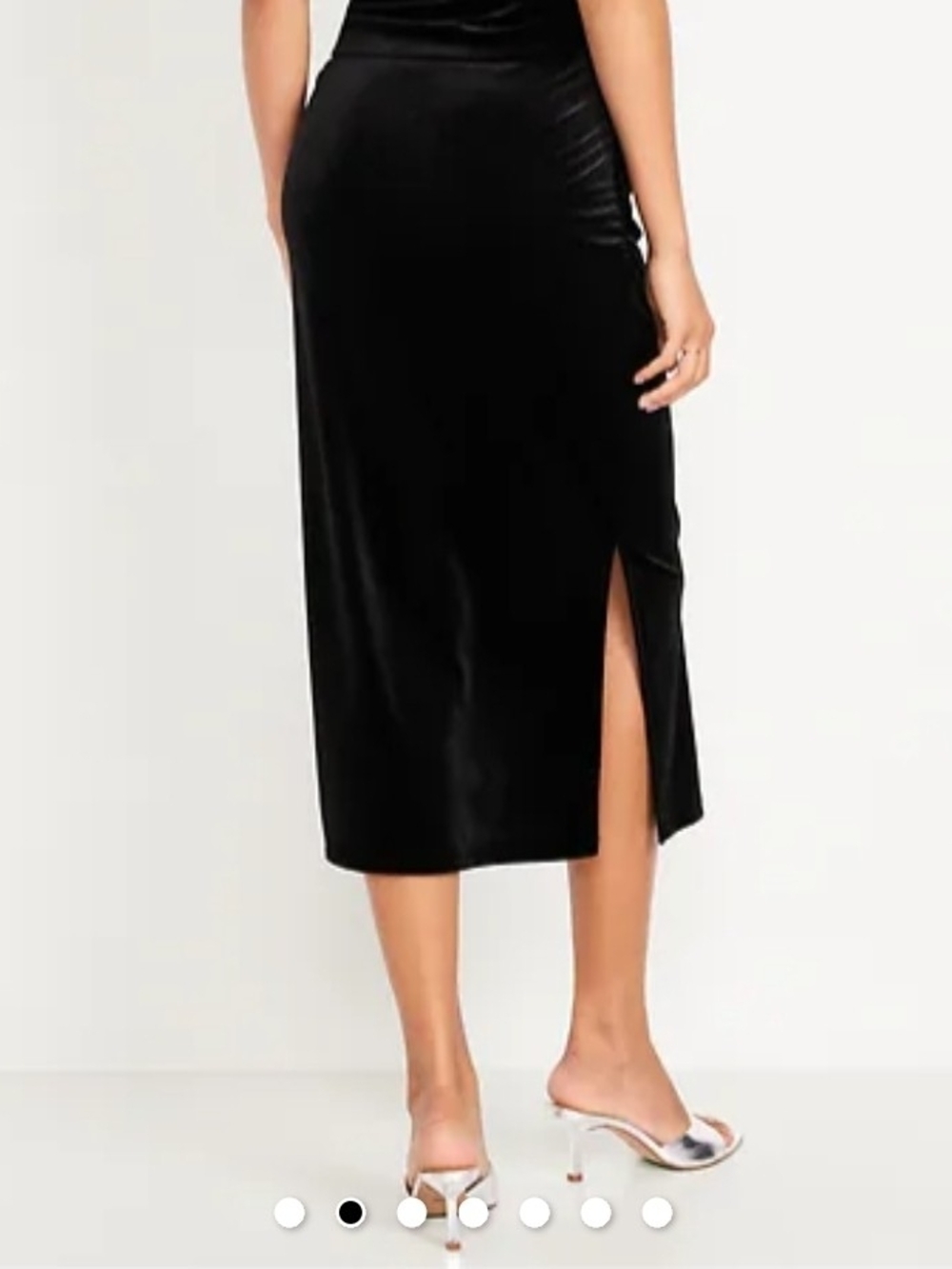 Old Navy PLUM Velvet Midi Skirt with Side Slit